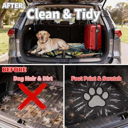 Universal Car Trunk Mat 29" x 39", Leaves Dragonfly All Weather Trunk Protection Cargo Liner, Durable Cargo Mat Rear Trunk Liner, Stylish Vehicle Interior Accessories Suitable for Most Car Models - color: Leaves Dragonfly