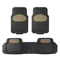 FH Group Heavy-Duty Car Mats - Universal Fit, Trimmable Rubber Floor Mats, Sedans, SUVs, Trucks - Beige - color: Beige