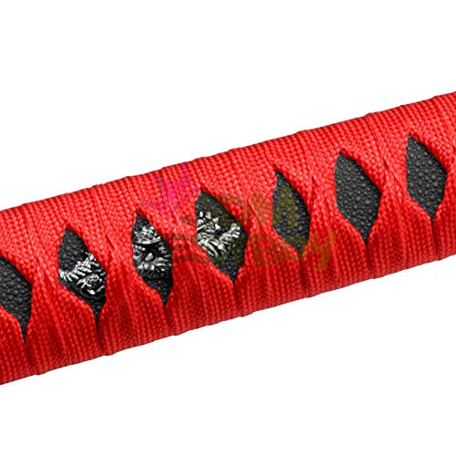 JDMBESTBOY Samurai Sword Red Black Shift Knob Shifter Alloy Katana Adapters Universal 15cm - color: Red Black, size: 15cm