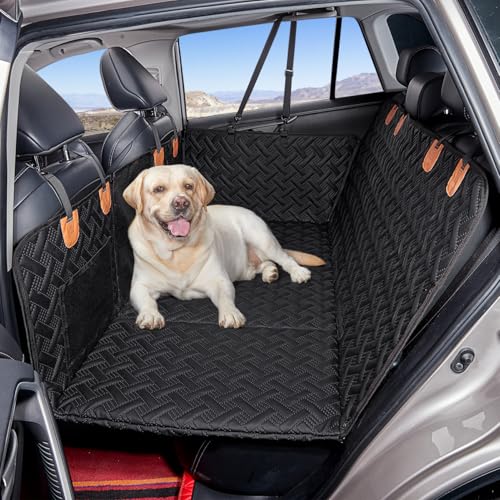 Dog Back Seat Extender,Backseat Pet Cover for Dogs,Rear Dog Car Seat Cover for Back Seat,Hard Bottom Car Seat Cover for Dogs, Dog Hammock for Car - color: Black, size: L-for Car/SUV/small Truck