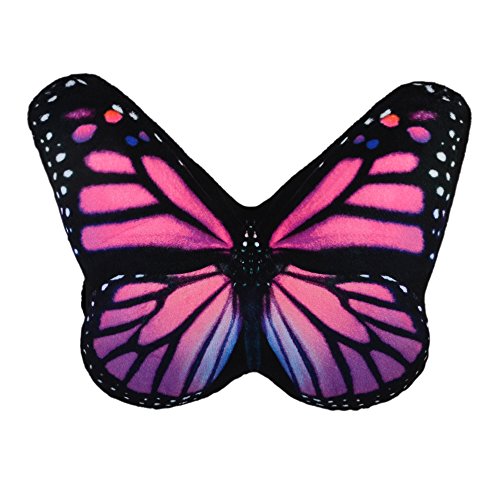 OiseauVoler Cute Car Neck Support Pillow with Strap Comfortable Headrest Neck Pillows for Office Chair Travel Driving 1PC - color: Pink Butterfly