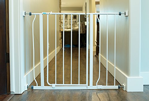 Wall Nanny Mini - Smallest Baby Gate Wall Protector (Made in USA) Protect Walls & Doorways from Pet Gates & Dog Gate Spindles - Child Pressure Mounted Baby Gate for Stairs Wall Cup (White) 4 Pack - color: White
