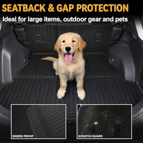Cargo Mat for 2019-2025 Toyota RAV4(Include Hybrid), Full Coverage All Weather Trunk Mat Cargo Liner with Backrest Protectors for Toyota RAV4 Accessories