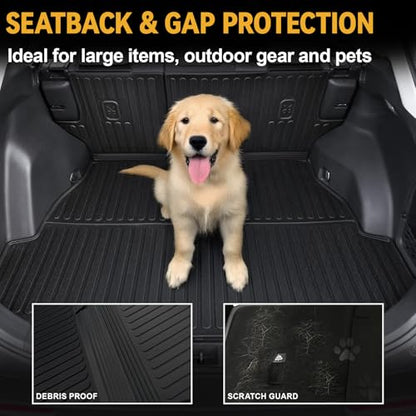 Cargo Mat for 2019-2025 Toyota RAV4(Include Hybrid), Full Coverage All Weather Trunk Mat Cargo Liner with Backrest Protectors for Toyota RAV4 Accessories