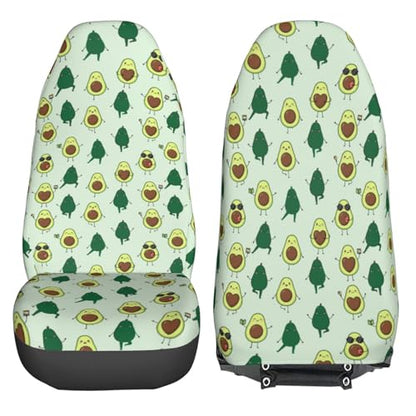Dujiea Green Cute Avocado Car Front Seat Covers 2 Pcs Universal Auto Seat Covers Front Seats Only, Vehicle Bucket Seat Protectors Fit for Most Car SUV Sedan and Truck - color: Cute Avocado