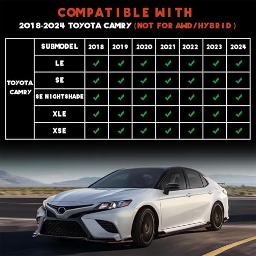 KARPAL Floor Mats Fit for Toyota Camry 2024-2018 FWD Only (Not Fit Hybrid or AWD), Custom Fit All Weather TPE Floor Liners, 1st & 2nd Row Mat, Camry Accessories - style: 2018-2024 | For Toyota Camry | 1st & 2nd Row