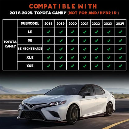 KARPAL Floor Mats Fit for Toyota Camry 2024-2018 FWD Only (Not Fit Hybrid or AWD), Custom Fit All Weather TPE Floor Liners, 1st & 2nd Row Mat, Camry Accessories - style: 2018-2024 | For Toyota Camry | 1st & 2nd Row