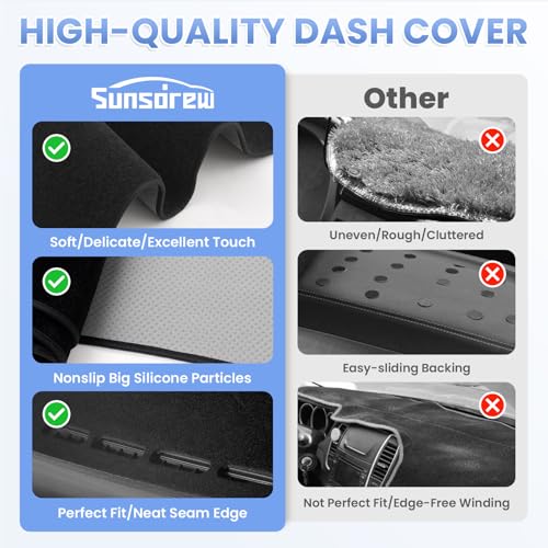 Sunsdrew Dash Cover for 2007-2011 Toyota Camry Dashboard Cover Mat for Camry Accessories Sunshade Nonslip Mesh Protector No Glare - size: 07-11 Toyota Camry Dash Cover