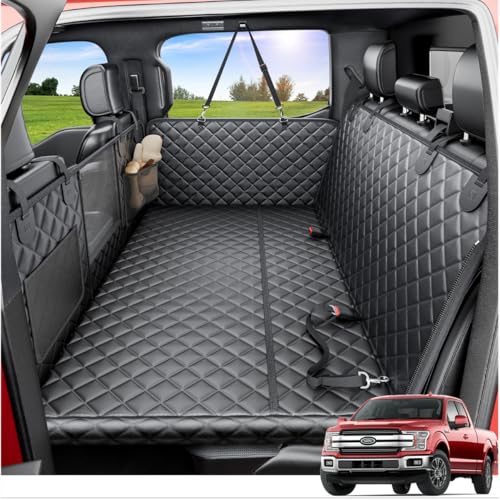 Dog Truck Seat Cover for Back Seat, Hard Bottom Dog Hammock for Car, Pet Bed Extender for 2-4 Large Dogs, Waterproof Seat Protector, Universal XL Size Fits for Crew Cab Truck/SUV, Black - color: Black, size: XL- Full-Size Trucks, SUVs