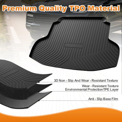 Trunk Liner for 2016-2021 Honda Civic 3D Custom Fit All-Weather TPE Material Waterproof Car Cargo Liner Mat, Black - color: 2016-2021 Honda Civic