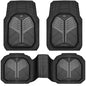 CAR PASS Heavy Duty Rubber Car Mats, Deep-Dish Car Floor Mats All Weather, Universal Two-Tone Trim-to-Fit for SUVs Trucks Sedans, Waterproof Anti-Slip, 3 Pieces V12 Black and Charcoal - color: Black and Charcoal