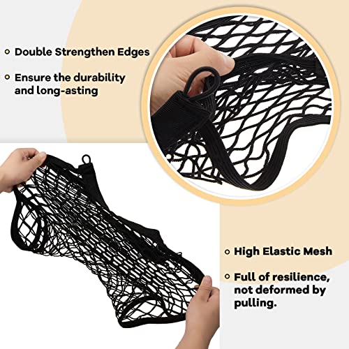 Frienda 2 Pieces Stretchable Small Cargo Net Pocket Storage Mesh Net Elastic Automotive Storage Pouch with 8 Pieces Mounting Screws and Hooks for Truck Car SUV Boats(29 x 9.8 Inches) - size: 29 x 9.8 Inches