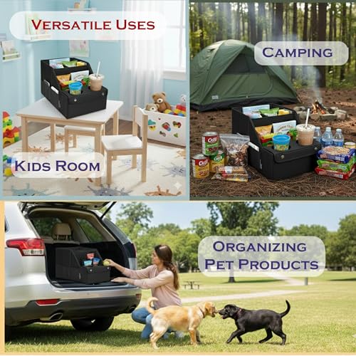 Global Cart Back Seat Car Organizer with 11 Storage Compartments and 2 Cup Holders - Car Seat Organizer for Kids, Travelling, Camping & Household Stuff