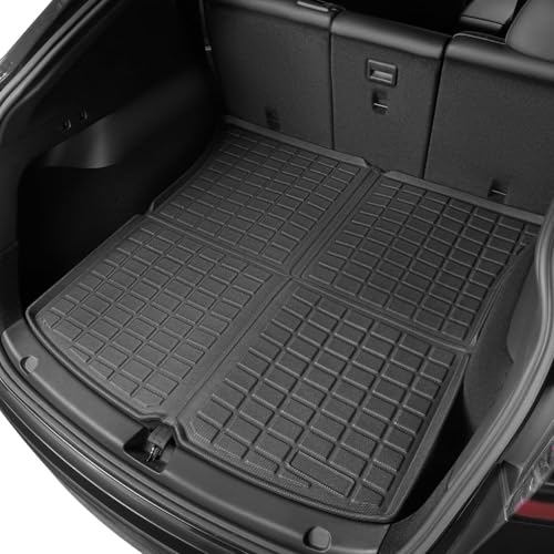 SUPER LINER Floor Mats for Tesla Model Y 5 Seats 2021 2022 2023 2024 | 6-Piece Set Extra-Thick TPE All-Weather Floor & Cargo Liners | Pet & Child-Friendly Custom Fit Interior Accessories - size: 6 PCS Compatible with Model Y 5-Seat | Small