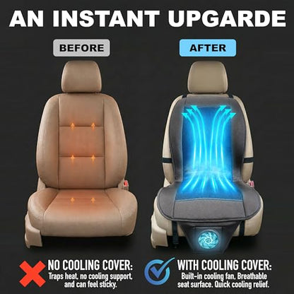 ZONETECH Black Cooling Car Seat Cushion 4-Pack 12V Automotive Adjustable Temperature Comfortable Car Seat Cooling Pad, Cooling Car Seat Cover for Car SUV Truck Universal Fit - color: Black 4 Pack