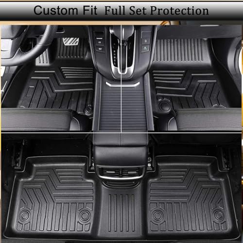Floor Mats ＆ Cargo Liners Compatible with 2012-2016 Honda CR-V，All Weather Waterproof Durable Anti-Slip Odorless Custom-fit Front Rear 2 Rows Back Trunk Tray Full Set Carpet Protection Liner - size: 2）For Honda CRV（2012-2016 ）Floor＆Trunk Mats