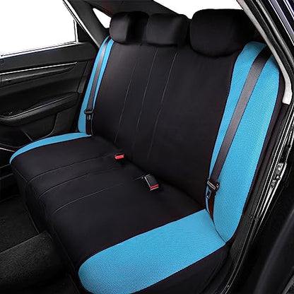 Flying Banner Butterfly car seat Covers ful Set Fashion Universal Lady Woman Female Rear Bench Split Colorized (Full Set, Mint Blue) - color: Mint Blue, size: Full set