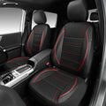 CAR PASS Air Mesh Leather Car Seat Covers Front Seats, Breathable Two Front Seat Covers for Cars, Comfortable Universal Fit for SUV Truck Sedan Automotive, Anti-Slip Airbag Compatible,Black and Red - color: Black Red Mesh