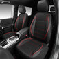 CAR PASS Air Mesh Leather Car Seat Covers Front Seats, Breathable Two Front Seat Covers for Cars, Comfortable Universal Fit for SUV Truck Sedan Automotive, Anti-Slip Airbag Compatible,Black and Red - color: Black Red Mesh