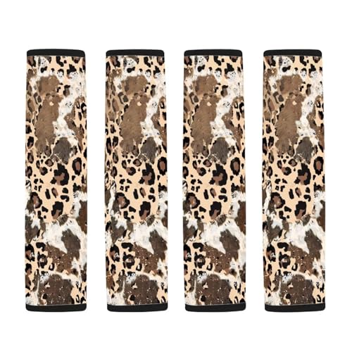 Dolyues Cheetah Seat Belt Cushion Shoulder Strap Cow Leopard Print Cute Seatbelt Covers for Women Universal Fit for SUV Truck Sedan Car Accessories 2 PCS - color: Cow Leopard Print