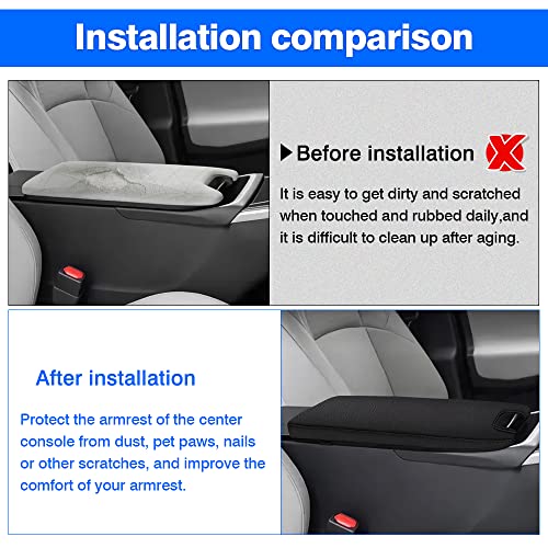 Autorder Center Console Cover for 2023 2024 2025 Toyota bZ4X /Subaru Solterra Accessories Armrest Cover Anti-Scratch Middle Console Pad Leather Armrest Protector - size: 23-25 bZ4X