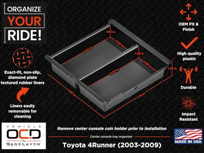 Center Console Organizer Tray for Toyota 4Runner (2003-2009) - Made in USA - SLX140