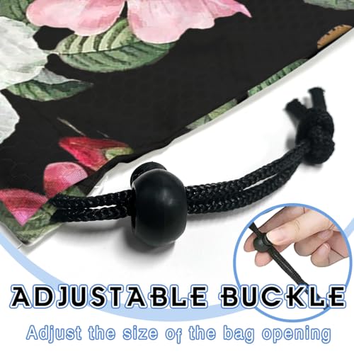 Car Trash Bag Hanging Back of Seat Waterproof Small Cute Printed One-handed Strap Drawstring Garbage Bags for Car-Black Floral - color: Black Floral Car Trash Bag