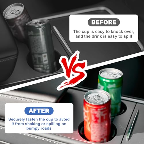 2PCS Cup Holder Inserts for Car, Adjustable Automotive Cups Holders Expander Accessories for Sedan,Truck, SUV (Black)