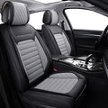 Leather Car Seat Covers Universal Fit Toyota Highlander 4Runner Nissan Altima Honda Chevy Impala Colorado Cruze Malibu Ford Cadillac Lexus Waterproof Cushions (Full Set,Black-Grey) - color: Full Set/Black-Grey