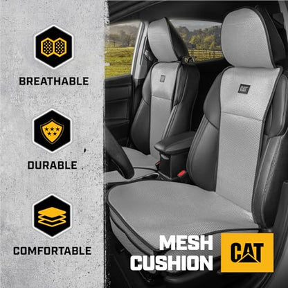 Caterpillar AeroMesh Car Seat Covers, Breathable Full Coverage Universal Front Seat Protectors Mesh Seat Cushions for Car, Fits Most Vehicles (2PC)