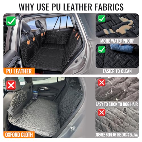 Dog Back Seat Extender,Backseat Pet Cover for Dogs,Rear Dog Car Seat Cover for Back Seat,Hard Bottom Car Seat Cover for Dogs, Dog Hammock for Car - color: Black, size: L-for Car/SUV/small Truck