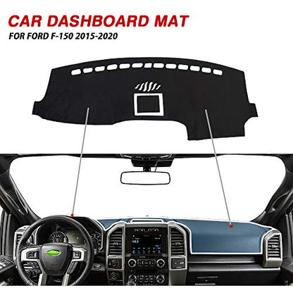 CARTIST Dashboard Cover Mat for 2015-2018 2019 2020 Ford F-150 F150 Accessories Dash Cover Flannel Dash Mat Sunshade Glare UV Rays Protector(Without HUD)