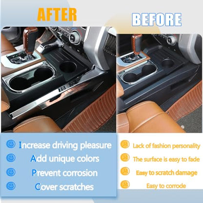 Center Console Gear Panel Cover Moulding Side Trim Strip for Toyota Tundra 2014-2020 Car Accessories (Birght)