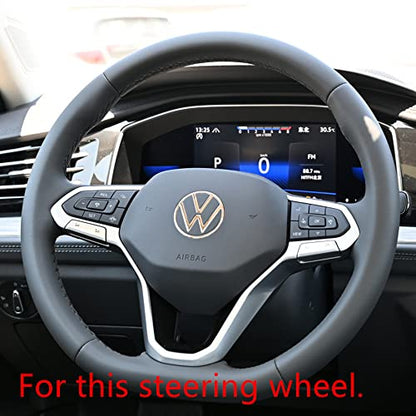 Sport Style Carbon Fiber Print Steering Wheel Cover Trim for VW Volkswagen Atlas 2021-2025 Atlas Cross Sport Taos Jetta 2022-2025 - color: C