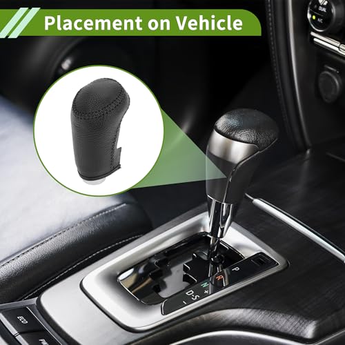 Gear Shift Knob Cover for Chevrolet Malibu 2016-2020 Anti-Slip Black Stick Shifting Handle Protector Faux Leather 1 Pc