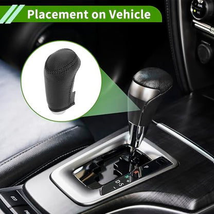 Gear Shift Knob Cover for Chevrolet Malibu 2016-2020 Anti-Slip Black Stick Shifting Handle Protector Faux Leather 1 Pc