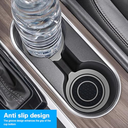 Mandark Car Cup Holder Coaster, 2.75 Inch Non-Slip Vehicle Cup Holder Insert Mats, Dustproof Automotive Interior Console Cup Insulated Pads Accessories, Universal for SUV, Sedan, Truck (Gray) - color: Gray