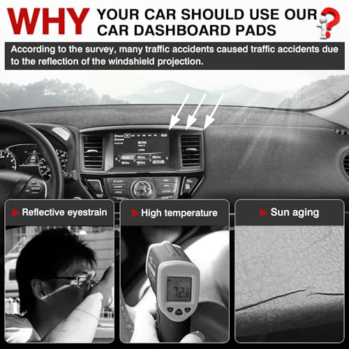Autorder Dashboard Cover Mat for 2013-2020 Nissan Pathfinder Accessories Dash Cover Upgrade Velvet Dash Mat Sunshade Glare UV Rays Protector - size: 2013-2020 Nissan Pathfinder