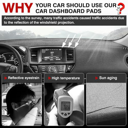 Autorder Dashboard Cover Mat for 2013-2020 Nissan Pathfinder Accessories Dash Cover Upgrade Velvet Dash Mat Sunshade Glare UV Rays Protector - size: 2013-2020 Nissan Pathfinder