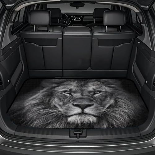 Universal Car Trunk Mat 29" x 39", Fierce Majestic Lion All Weather Trunk Protection Cargo Liner, Durable Cargo Mat Rear Trunk Liner, Stylish Vehicle Interior Accessories Suitable for Most Car Models - color: Fierce Lion
