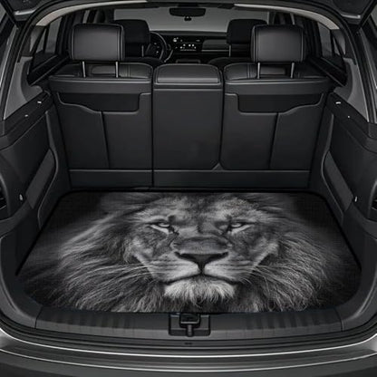 Universal Car Trunk Mat 29" x 39", Fierce Majestic Lion All Weather Trunk Protection Cargo Liner, Durable Cargo Mat Rear Trunk Liner, Stylish Vehicle Interior Accessories Suitable for Most Car Models - color: Fierce Lion