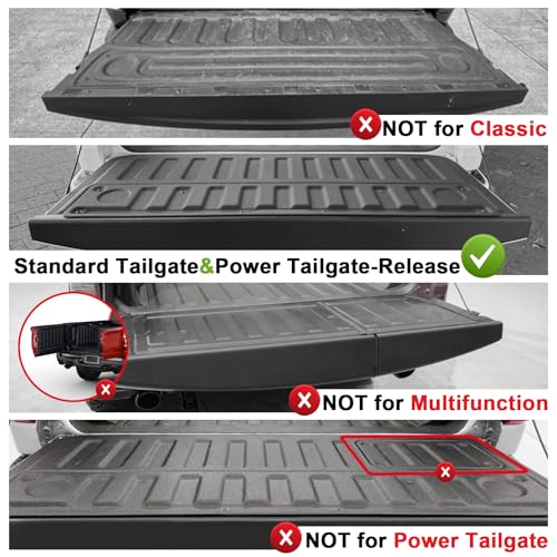 Truck Mat Compatible with 2019-2026 Ram 1500 Power Tailgate-Release & Standard Tailgate Accessories, Tailgate Mat Custom Fit All Weather Protection Pickup Liner, w/Tailgate Cap Protector - size: 3) Ram 1500|19-26|Tailgate Mat w/ Cap Cover