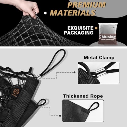 Trunk Cargo Net Compatible with 2017-2022 Honda CR-V Accessories, SUV Sedan Cargo Organizer Storage Net with Heavy Duty Carabiners - style: 2017-2022 CR-V