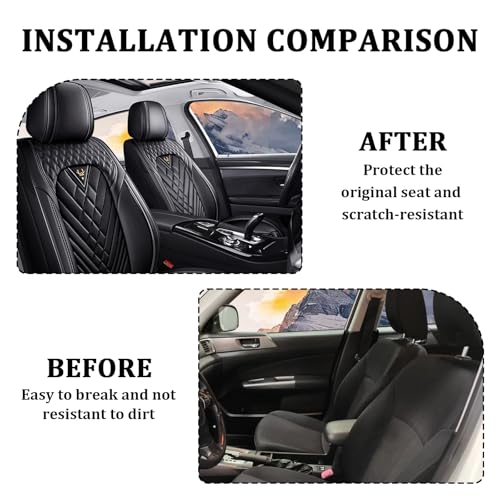 Car Seat Covers Full Set for Honda CR-V 2000-2026, Waterproof Nappa Leather Car Seat Cover, Full Coverage Car Seat Covers Sets(5 Seats/Black)