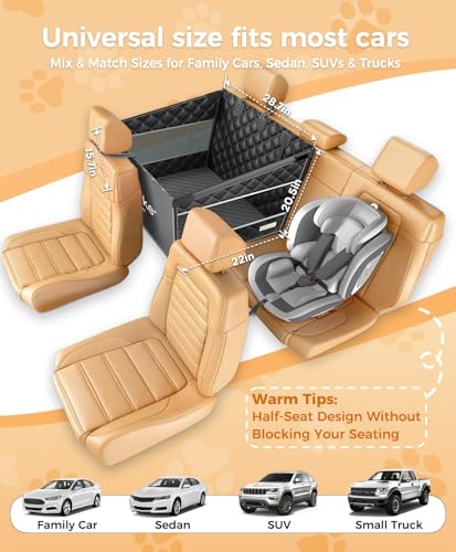 Doglike UNBREAK Large Dog Car Seat [Military-Grade Protection], 500LB Ultra-Support Back Seat Extender for Dogs Carseat Hard Bottom, Waterproof Pet Carseat Dog Hammock for Cars/SUV/Truck XL Size - size: XL Size