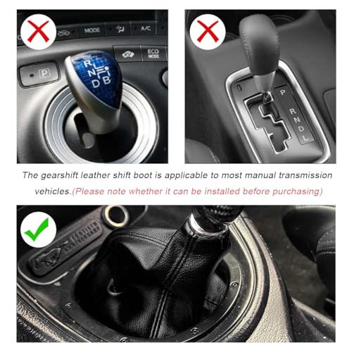 Car Shift Knob Dust Cover, Manual/Automatic Gear Shifter Dustproof Cover Protective Sleeve, Universal Decorative Gear Stick Boot Replacement for Most Car Truck SUV (Black & Red)