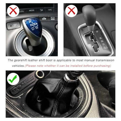 Car Shift Knob Dust Cover, Manual/Automatic Gear Shifter Dustproof Cover Protective Sleeve, Universal Decorative Gear Stick Boot Replacement for Most Car Truck SUV (Black & Red)