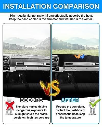 Autorder Dashboard Cover Mat Fit for 1973-1980 Chevy Chevrolet C10 C20 C30 K10 K20 K30 Suburban/1973-1978 GMC C15 C25 C35 K15 K25 K35 Accessories Dash Cover Flannel Sunshade Glare UV Rays Protector - size: 1973-1980 Chevy C/K