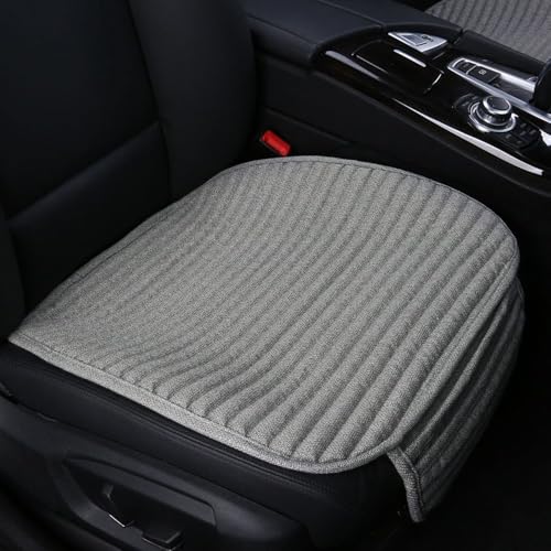 Car Seat Covers, Bottom Car Seat Cover Cloth,Front Seat Only Universal Car Seat Cushion Buckwheat Hulls Car Seat Pads Mat for Auto Driver Ventilated Breathable Comfortable(Gray) - color: Gray