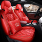 Crown Car Seat Covers Full Set, Premium Leather Waterproof Anti-Slip Automotive Interior Protector for Cars, SUVs, Pickup, Trucks & Sedans (Red) - color: Red